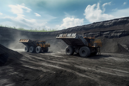 运输煤炭的汽车背景图片