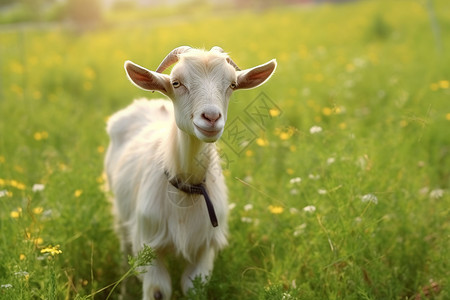 草地放养的小羊背景图片