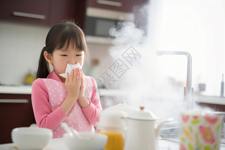 厨房烹饪的女孩图片