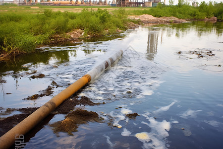 生态工厂危险的污水排放背景