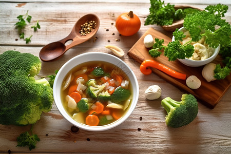 美味蔬菜汤传统特色美食的蔬菜汤背景