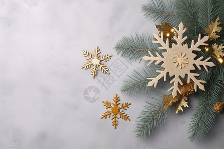 雪花挂件圣诞树上的装饰品背景