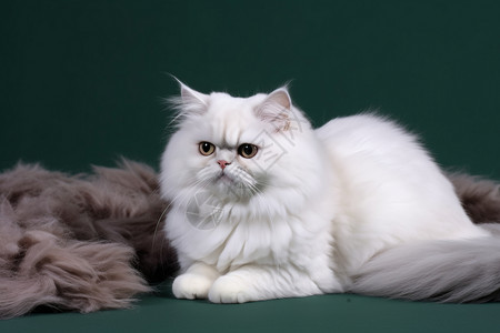 白色毛发的宠物猫咪图片