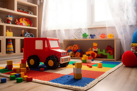 简约儿童玩具房室内儿童玩具房间背景
