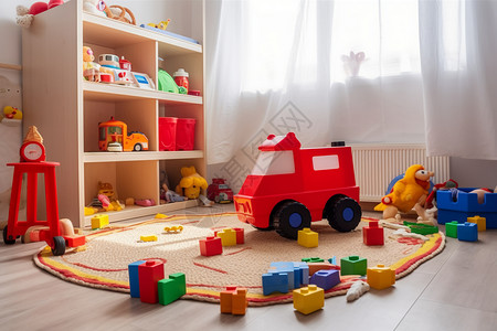 简约儿童玩具房室内家居的儿童玩具房背景