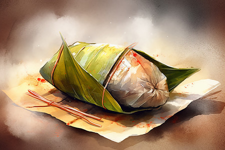 粽子的水彩画背景图片