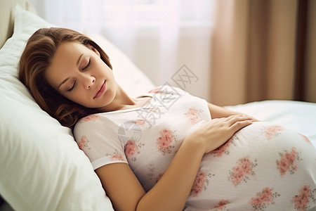 睡觉孕妇孕妇在休息背景