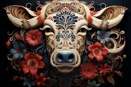 牛年设计的插图背景图片
