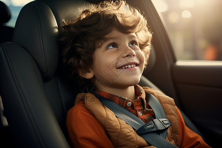汽车内快乐的孩子图片