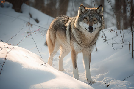户外野生的动物狼图片