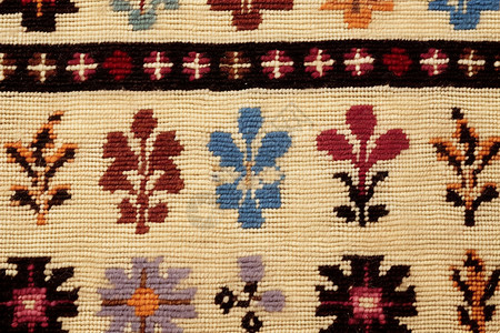 制作的刺绣纺织物背景图片