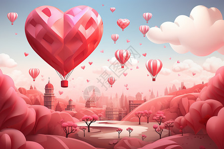 漂亮的飞行浪漫梦幻的海报插画