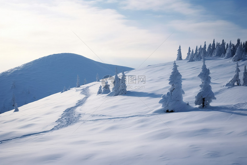 冬季户外的山脉图片