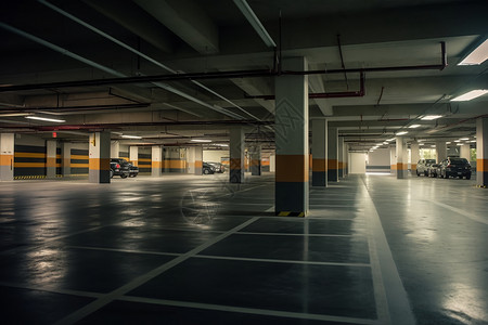 大型商场的地下停车场背景图片