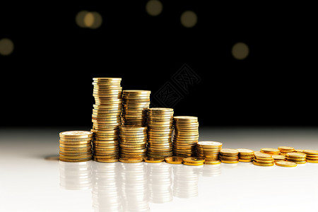 硬币堆叠效果堆叠的经济货币背景