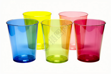 半透明的彩色杯子高清图片