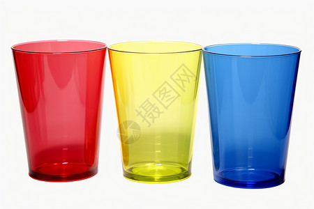 彩色的塑料杯子背景图片