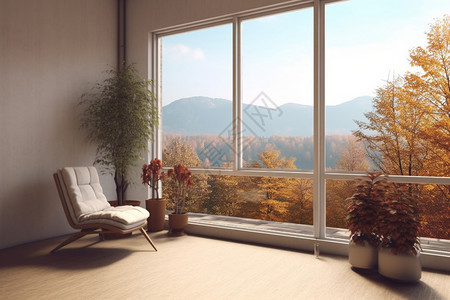 秋季温馨的室内装潢背景图片