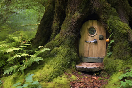 森林童话背景童话中的森林树屋背景