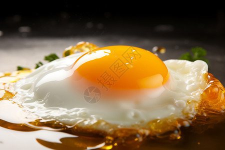 油脂油料煎至金黄的鸡蛋背景