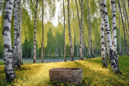 美丽的白桦林景观图片