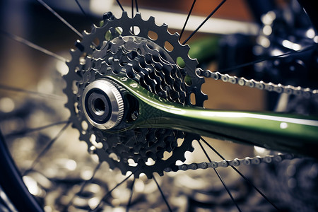 齿轮组合山地自行车的电气组合背景