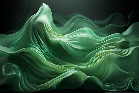 绿色立体的波浪背景图片
