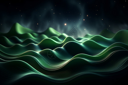 呈流动状态的绿色波浪背景图片