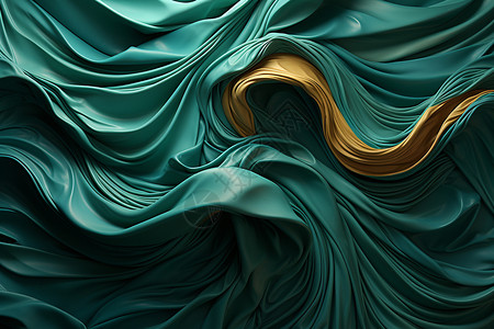 深绿色的抽象波浪背景图片