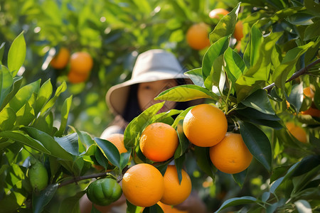 农业果园中的柑橘图片
