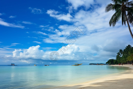 夏季度假海滩的美丽景观图片