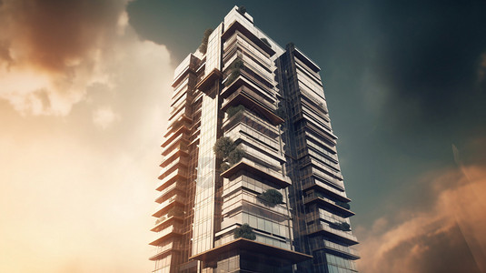 高层的建筑城市中的高层住宅建筑设计图片