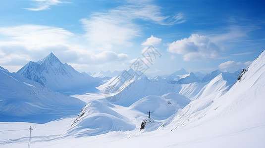 高原地区的雪山景观高清图片