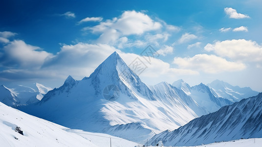 冬天雪山的美丽景观图片