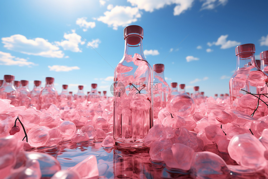 抽象的粉色饮料世界图片