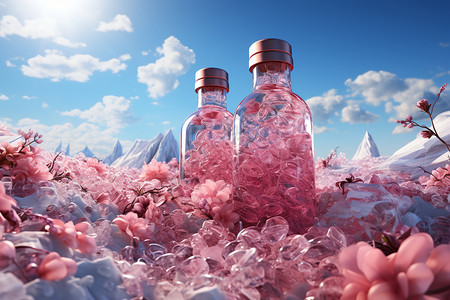 粉色饮品美味的夏日饮品设计图片