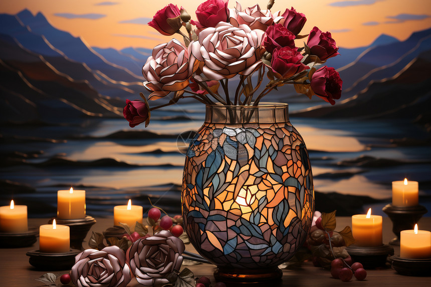 美丽精致的花瓶图片