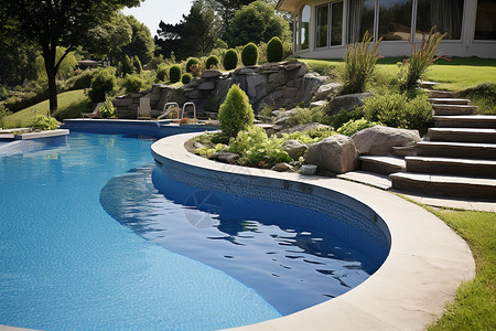 别墅的游泳池图片