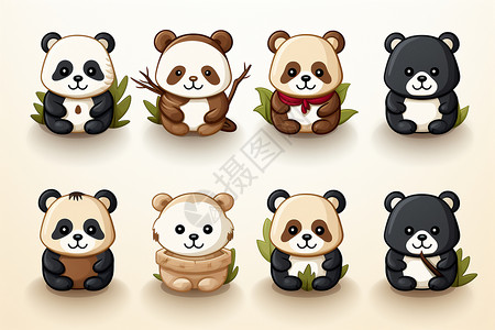 熊猫的可爱插图图片