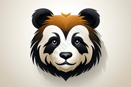 黑白的熊猫图标设计背景图片