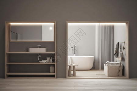 现代的白色浴室图片
