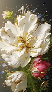 手绘花卉油画图片