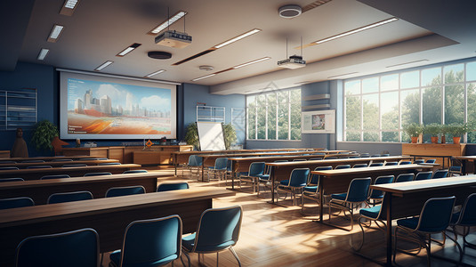 无人教室空旷的演讲室背景