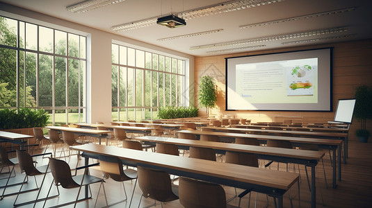 无人教室现代风格的演讲室背景