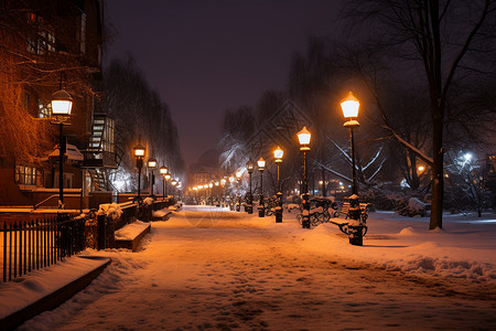 冬季冰冷的街道背景图片