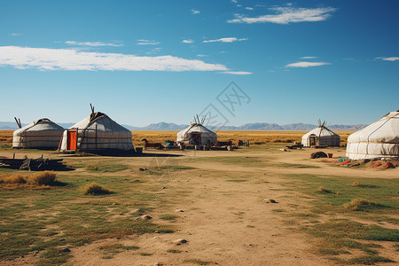 地面上的蒙古包高清图片