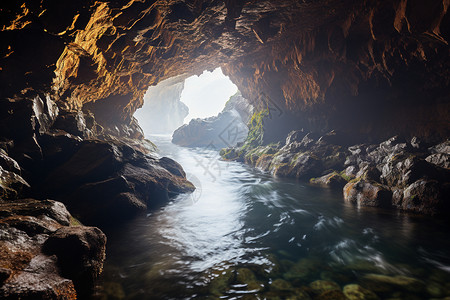 开放的山谷洞穴图片