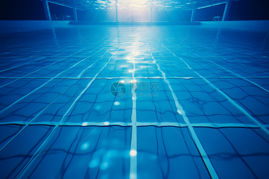 室内泳池的水下视角图片