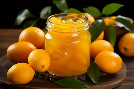 美味的柑橘罐头图片