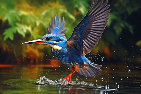热带地区丛林中的尖嘴鸟高清图片